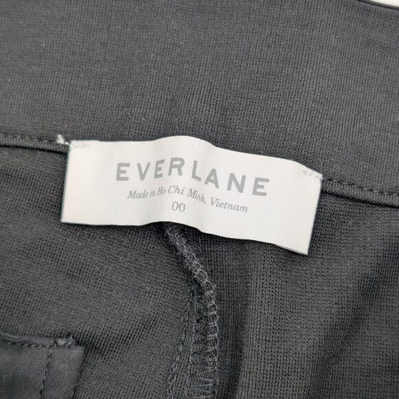 Everlane Women's Mid Rise Pull-On Trouser Pants Side Zipp Pockets Black Size 00 - Picture 4 of 11